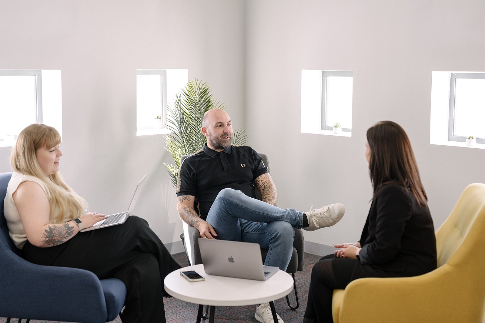 People meeting in the breakout area at Springboard Business Innovation Centre